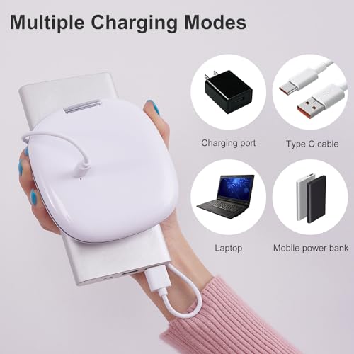 Mocado Compact LED Magnifying Travel Makeup-Mirror - 4 inches 1X/10X Magnification Small Hand Pocket Dimmable Double Sided USB Rechargeable Touch Screen, Portable Tabletop Cosmetic (White) | Double Sides Lighted, 3 Colors Lighting, 0-100% Brightness, Diam