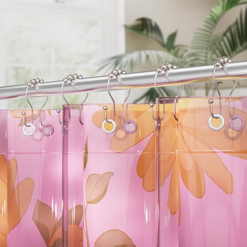AmazerBath Shower Curtain Hooks, Shower Curtain Rings, Metal Nickel Shower Curtain Hooks Rust Proof, Smooth Glide Double Shower Hooks for Shower Curtain, Shower Rod Hooks 12Pcs - color: Nickel, style: Double Shower Hooks