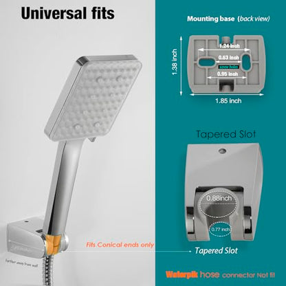 Hand held Shower Head Holder- 5 Angles Adjustable - Screw Mount for Permanent Fixture -Bathroom Wall Mount Shower Wand Holder - (Polished Chrome)