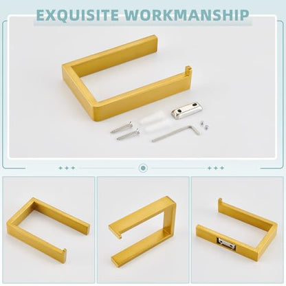 Angle Simple Toilet Paper Holder Brushed Dark Gold, Tissue Roll Holder | SUS304 Stainless Steel Bathroom Paper Roll Hanger, Fit Most Rolls, Screw Wall Mount - color: Brushed Dark Gold