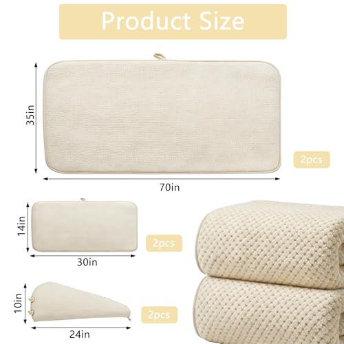 Extra Large Microfiber Bath Towels Set of 6 for Adults, 35″ x 70″, Soft and Super Absorbent, Quick Dry, No Fading and No Lint, Luxury Towel Set for Bathroom, Spa, Gym, Travel - Khaki - color: Khaki 6-pack