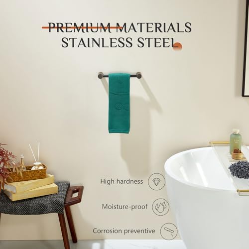 KOKOSIRI Bathroom Hand Towel Rings 9-Inch Hand Towel Holder Wall Mounted Bathroom Hardware Accessories Oil Rubbed Bronze Stainless Steel, B4007ORB-L9 - color: Oil Rubbed Bronze