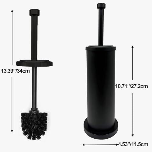 Matte Black Toilet Bowl Brush with Holder, Durable Bathroom Cleaning Tool, Modern Design for Easy Toilet Maintenance, Bathroom Cleaner Brush for Efficient Cleaning and Hygiene - color: Matte Black