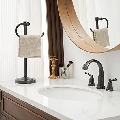 17 Inch Oil Rubbed Bronze Stand Towel Bar Hanger Hand Towel Bar Bathroom Vanity Countertop Towel Holder Free Standing Stainless Steel Towel Ring Hardware Accessories Towel Rack - color: Bronze