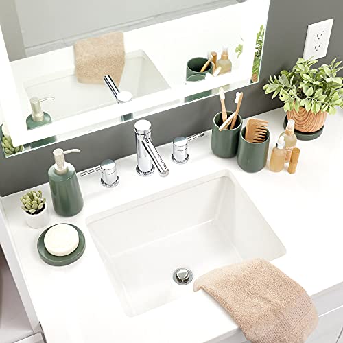 iDesign Ceramic Earth Collection Ceramic Bar Soap Dish, Moss - color: Moss, size: Soap Dish