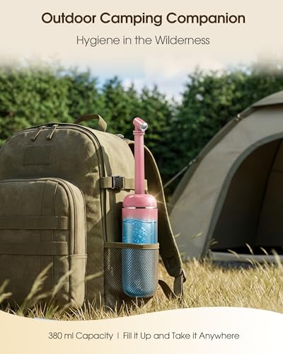 Portable Bidet for Travel & Camping - Manual Squeeze Peri Bottle Handheld | 3 Leak-Proof Seals | BPA-Free | Feminine Hygiene Care Postpartum | Extendable Sprayer with Nozzle for Men&Women-Pink - color: Pink