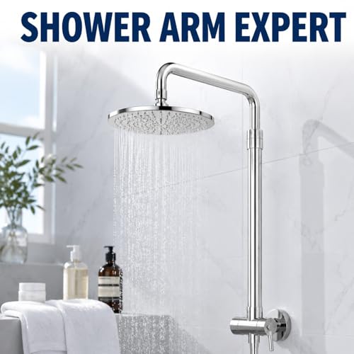 27.6in Stainless Steel Adjustable Ceiling Mount Shower Head Extension Arm - Leakproof, Durable Adjustable Length for Versatile Shower Setups and Easy Installation
