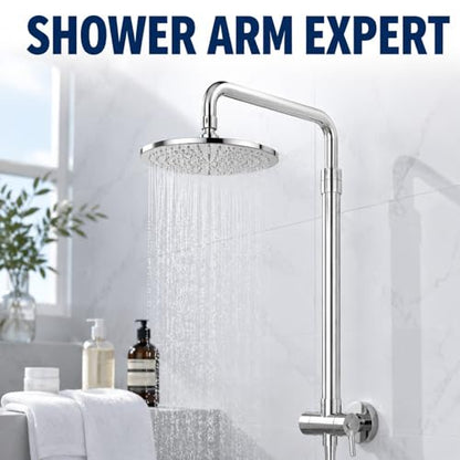 27.6in Stainless Steel Adjustable Ceiling Mount Shower Head Extension Arm - Leakproof, Durable Adjustable Length for Versatile Shower Setups and Easy Installation