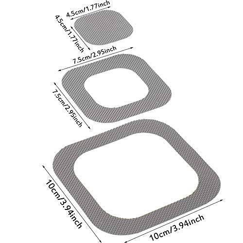 20 Pieces Adhesive Square Bath Treads Non-Slip Bathtub Stickers Non Slip Traction to Tubs Bathtub Stickers Adhesive Decals Appliques for Bath Tub Showers, Pools, Boats, Stairs (Gray) - color: Gray