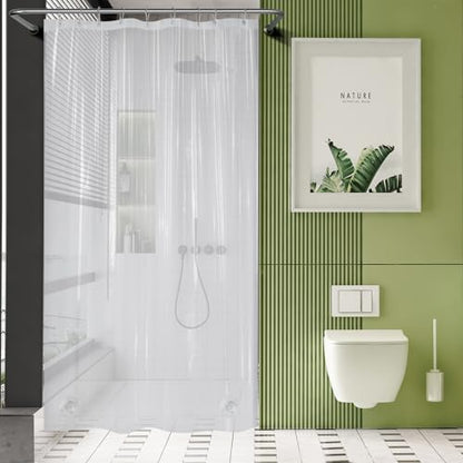 AmazerBath Stall Shower Curtain Liner 54x78, Plastic Shower Liner Clear, Small Shower Stall Curtain Liner Thick PEVA, Heavy Duty 8G, Stand Up Shower Curtain with 2 Weighted Stones and 9 Grommets - color: 8g Clear, size: 54"W x 78"L (Pack of 1)