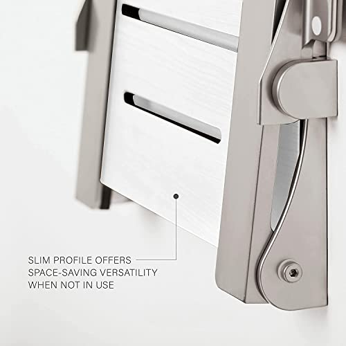Seachrome Silhouette Comfort Folding Shower Bench Seat with Arms, Grey Seat with Matte Black Frame (SHAFAR-185155-PGS-S-MB-BK) - color: Gray Seat With Matte Black Frame and Matte Black Arm Pads