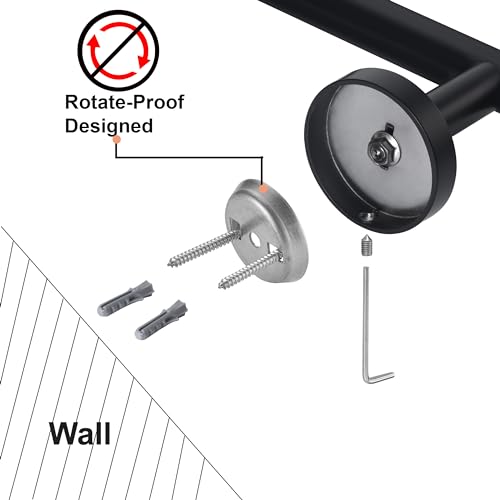 Matte Black SUS304 Stainless Steel Bath Towel Bar Single Bars Towel Rack Rod Classic Wall Mounted Bathroom Towel Holder Toilet Kitchen Towel Shelf Single Layer, 18 inches. - color: Matte Black, size: 18inch