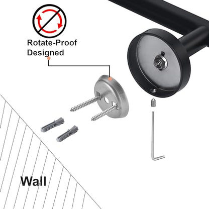 Matte Black SUS304 Stainless Steel Bath Towel Bar Single Bars Towel Rack Rod Classic Wall Mounted Bathroom Towel Holder Toilet Kitchen Towel Shelf Single Layer, 18 inches. - color: Matte Black, size: 18inch