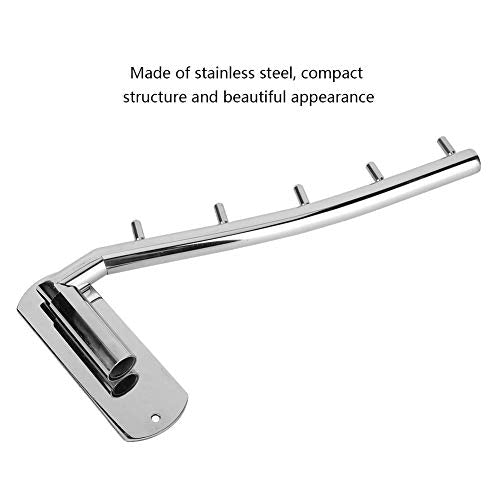 Wall Mount Clothes Hanger Rack, Stainless Steel Closet Organizer with Double Hanging Space, Polished Towel Bar for Bathroom Bedroom Laundry Room, 12 X 28 X 1.6 Cm