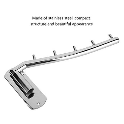 Wall Mount Clothes Hanger Rack, Stainless Steel Closet Organizer with Double Hanging Space, Polished Towel Bar for Bathroom Bedroom Laundry Room, 12 X 28 X 1.6 Cm