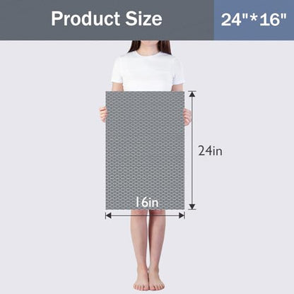 Bathroom Non Slip Shower Mat, Gray 24x16 Inch Bathtub Mat, Non Slip Bathroom Mat for Elderly and Kids, Easy to Dry, Fast-Dry Drainage Hole, Easy to Prune - color: Gray, size: 24" x 16" (Rectangular)