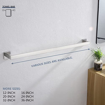 KOKOSIRI 32-Inch Single Towel Bar, Bathroom Kitchen Towel Holder, Wall Mounted SUS304 Stainless Steel Towel Rack, Polished Chrome, B4003CH-L32 - color: Polished Chrome, size: 32-Inch