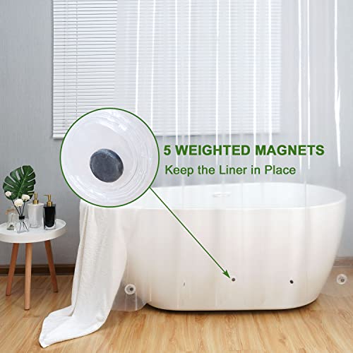 AooHome Eva Clear 54x72 Inches Shower Curtain Liner, See Through Clear 8G Bathroom Shower Curtain, Narrow Shower Liner, Heavy Duty, Water Repellent, Rust Proof Grommets - color: Clear, size: 54"W x 72"L (Pack of 1)