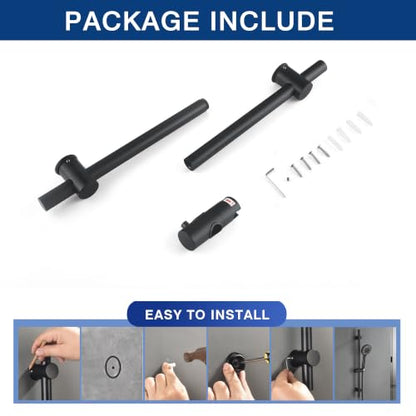 Shower Slide Bar with Adjustable 5-Function Handheld Shower Head & 59-Inch Hose – Stainless Steel Wall Mount Shower Slide Bar Set, Drilling Required(Matte Black) - color: Matte Black