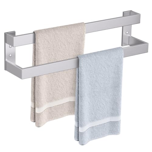 Double Towel Bar,Towel Rack for Bathroom Stainless Steel Wall-Mounted Bathroom Hardware Accessories Brushed Nickel 24 Inch - color: Brushed Nickel, size: 24inch