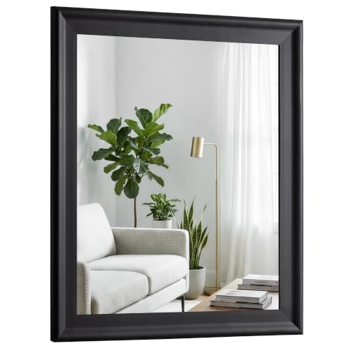 CULER Black Wall Mirror for Bathroom,Rectangle Rustic 24 x 32 inch | Hanging Vanity Mirrors for Living Room,Bedroom,Entryway - color: Black, size: 32"L x 24"W