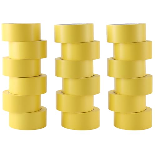 Lichamp 18 Rolls Vinyl Tape, Premium Safety Marking and Traffic Floor Marking Tape, Bundling, Social Distancing, 2 Inch x 36 Yards per Roll, 648 Total Yards, Yellow - color: Yellow
