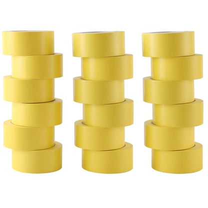 Lichamp 18 Rolls Vinyl Tape, Premium Safety Marking and Traffic Floor Marking Tape, Bundling, Social Distancing, 2 Inch x 36 Yards per Roll, 648 Total Yards, Yellow - color: Yellow