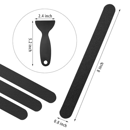 24Pcs Black Bathtub Stickers Non Slip | Anti Slip Shower Strips, Adhesive, Includes Scraper, For Bathtub, Shower Floor, Ladders - color: Black