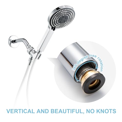 OFFO Ultra-Flex Shower Hose, 48 in Premium RV PVC Handheld Shower Head Hose Flex Hoses Extension with Brass Insert and Nut for Bathing Pet Bathing, Smooth White - color: Smooth White, size: 48 in