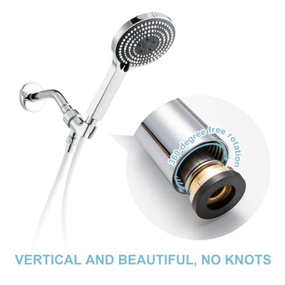 OFFO Ultra-Flex Shower Hose, 120 in Premium RV PVC Handheld Shower Head Hose Flex Hoses Extension with Brass Insert and Nut for Bathing Pet Bathing, Smooth White - color: Smooth White, size: 120 in