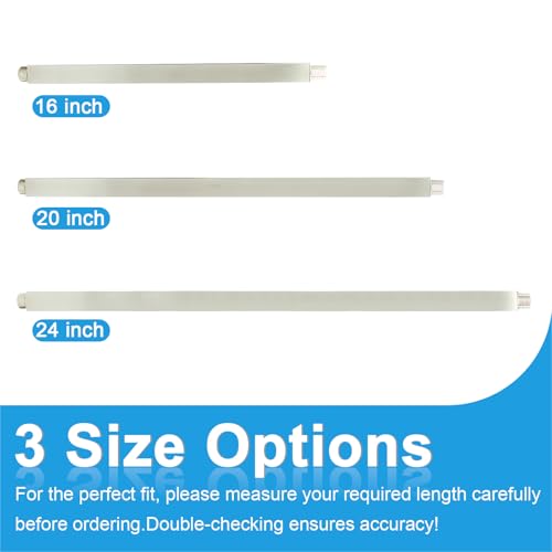 Shower Arm with Flange 24 Inches Ceiling Mount Square Straight Extender Extension Pipe Replacement, Extra Long Shower Arm For Fixed Rain Shower Head or High Ceiling, Brushed Nickel - color: Brushed Nickel, style: 24inch