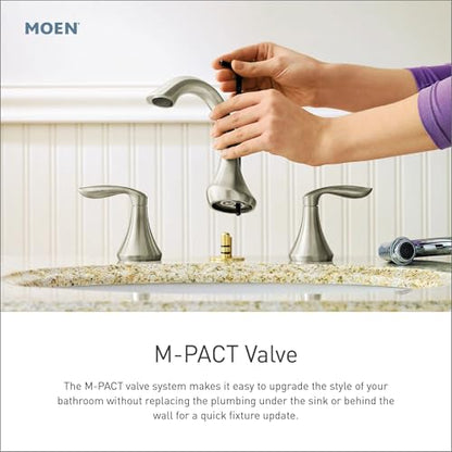 Moen Belfield Chrome Two-Handle Widespread Traditional Bathroom Faucet Trim Kit, Valve Included, TV6405 - color: Chrome