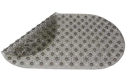 Splash Home Bubble Bathtub Mat Non-Slip, Shower Mat with 167 Suction Cups and Drain Holes Bath Mat for Tub, 27 L x 15 W Inches, Machine Washable, PVC - Grey