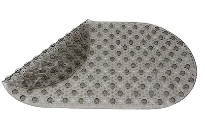 Splash Home Bubble Bathtub Mat Non-Slip, Shower Mat with 167 Suction Cups and Drain Holes Bath Mat for Tub, 27 L x 15 W Inches, Machine Washable, PVC - Grey