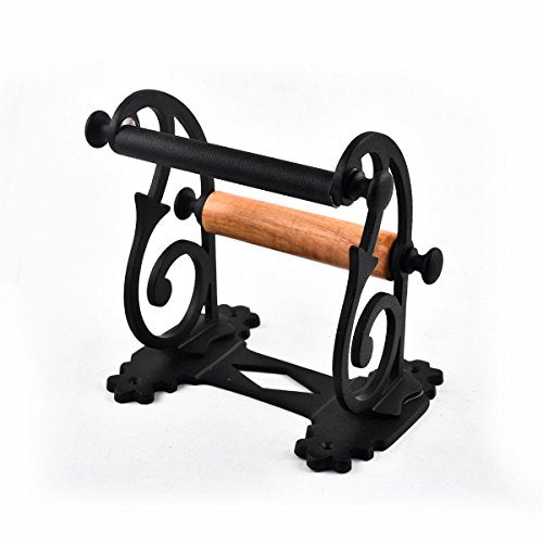 Renovators Supply Manufacturing Toilet Paper Holder Stand Wall Mount 6.5 in.Black Aluminum Toilet Paper Roll Holder with Mounting Hardware - color: Victorian Black