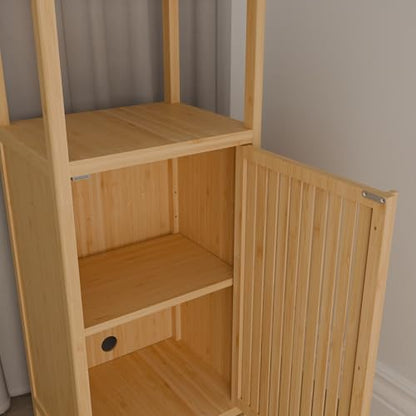 Bookcase Storage Cabinet, 41 Inch Multi-Scene Use Large Capacity Single Door Locker with One Shelf,for Kitchen Home