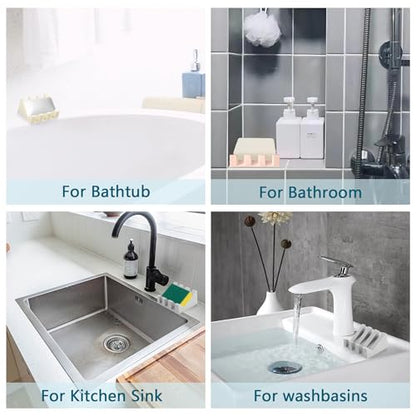 Soap Dish Holder for Shower with Suction Cup, Silicone Soap Holder & Saver Self-Draining Bar Soap Dish Keeps Soap Dry for Bathroom, Kitchen, Bathtub, Extends Soap Life (LightGrey-2Pack) - color: Light Grey - 2 Pack