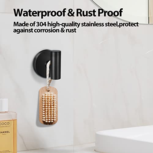 Kruodop Towel Hooks for Bathroom,6 Packs Wall Mount Towel Holder,Black Matte Wall Robe Hook,Stainless Steel Heavy Duty Door Hanger Towel Hook for Kitchen, Bedroom,Hotel,Pool,Coats - Black - color: 6pcs black