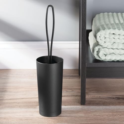 iDesign Toilet Brush and Holder for Bathroom, Matte Black | for Bathroom - color: Matte Black