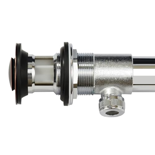 Purelux Bathroom Faucet Vanity Sink Metal Pop-Up Drain Stopper Assembly with Lift Rod and Overflow, Oil Rubbed Bronze Finish - color: Orb