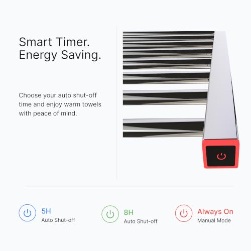 Heated Towel Rack, Towel Warmer with Timer, Wall Mounted hot Towel Warmer Rack for Bathroom, Hardwired or Plug-in Models Wide Towel Heater