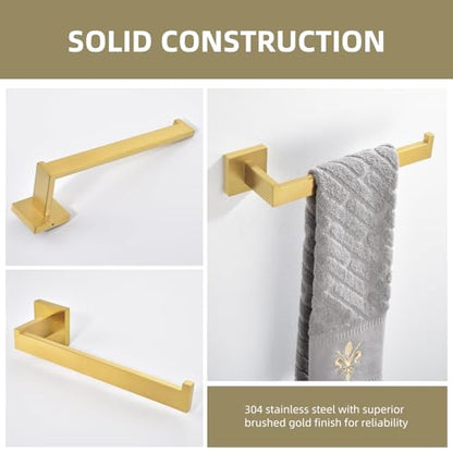 Angle Simple Towel Holder Brushed Dark Gold, Bathroom Towel Rack 10.24-in | Deep Gold Tone, SUS304 Stainless Steel, Open Arm Dishcloth Washcloth Hanger Bar for Kitchen Shower Vanity Sink - color: Brushed Dark Gold