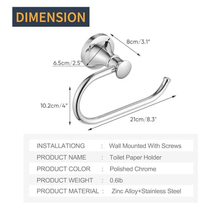 Toilet Paper Holder Wall Mount Bathroom Tissue Holder Polished Chrome | Pivoting Tissue Roll Holder, High Quality Stainless Steel Hand Towel Ring Rustproof, Bathroom Accessories,Toilet Storage - color: Polished Chrome