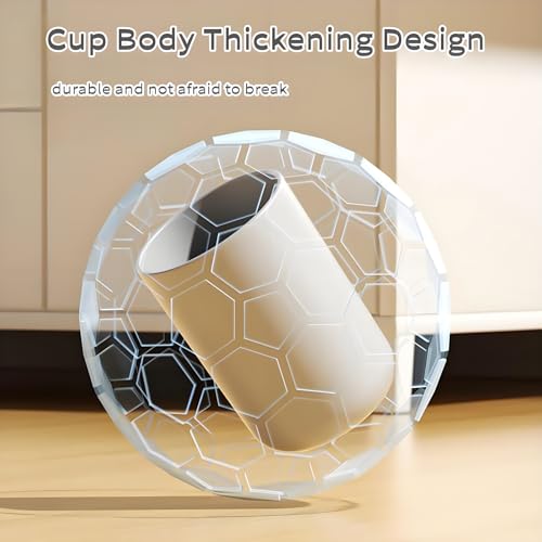 4 Pieces Plastic Bathroom Tumbler Cup Toothbrush Holder Organizer Tumbler Cups for Bathroom Vanity,300ml(White & Grey)