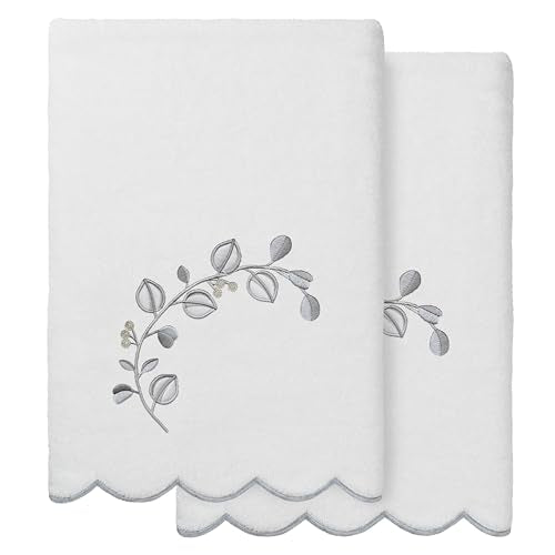 Jardin Turkish Cotton Scallop Towel-Grey-2 Pcs Bath Towel - color: Grey, size: 2 Pcs Bath Towel