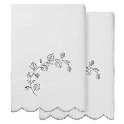Jardin Turkish Cotton Scallop Towel-Grey-2 Pcs Bath Towel - color: Grey, size: 2 Pcs Bath Towel