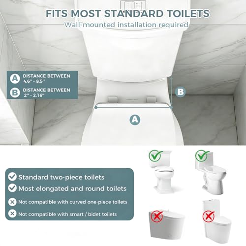 Folding Toilet Safety Rails - Adjustable Bathroom Support Frame | with Foldable Arms for Elderly, Seniors, Post-Surgery Recovery, and Pregnant Women - Tool-Free Installation, Sturdy Grab Bar