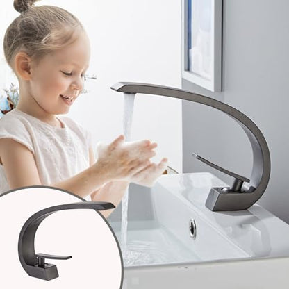 Oil Rubbed Bronze Bathroom Sink Faucet, Unique Design and Drain - color: Oil Rubbed Bronze