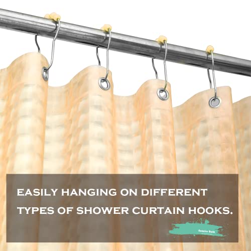 Beige 3D Crystal Plastic Shower Curtain Liner, 72x72 Inch Thin Lightweight Plastic Bathroom Shower Showroom Inner Curtain with Rustproof Metal Grommet Holes and Weighted Magnets - color: B-beige, size: 72"W x 72"L (Pack of 1)