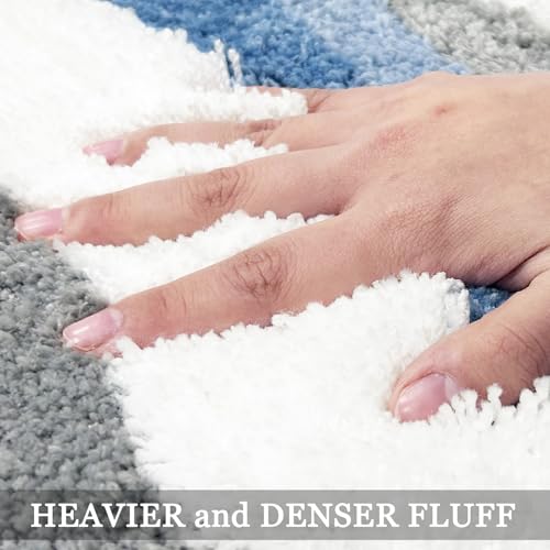 Coastal Bathroom Rugs Summer Beachy Bath Rug 4ft Long Bath Mat Runner Bathmat for Beach Bathroom Decor, Nautical Bath Runner Rug for Double Sink Bathtub Shower Bedroom 20"x47"